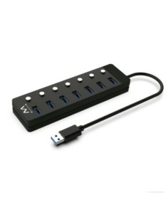 EWENT Hub usb-usb-c 7 ptos interruptor c/alimen'