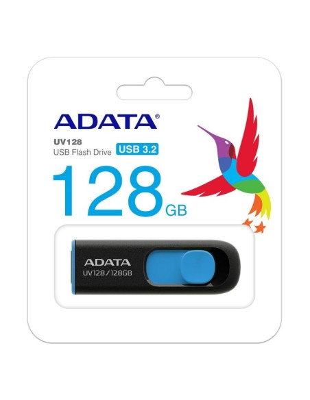 ADATA Lapiz Usb UV128 128GB USB 3.2 Negro/Azul