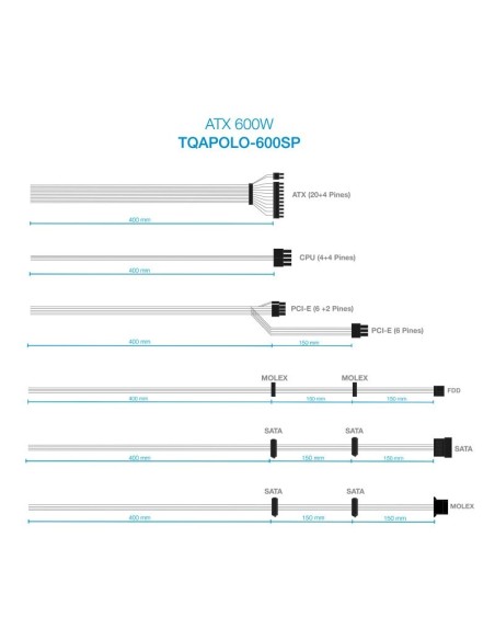 Tooq Fuente Alimentación TQAPOLO-600SP 600W