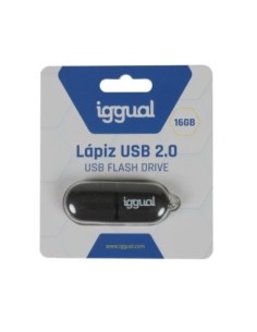iggual Lápiz USB 2.0 16GB PEN16 negro con tapa 2