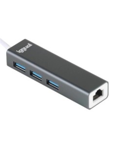 iggual Hub USB-A 3 puertos USB 3'0 + RJ45 Gigabit 2
