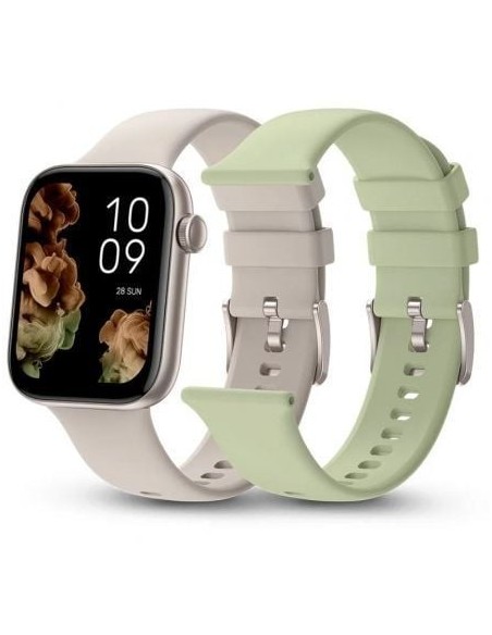 Smartwatch SPC Smartee Duo 2 9650B/ Notificaciones/ Frecuencia Cardíaca/ Blanco/ Incluye Correa Extra