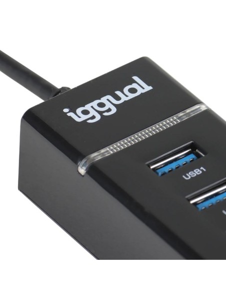 iggual Hub USB-A 3'0 x 4 puertos USB-A 3'0