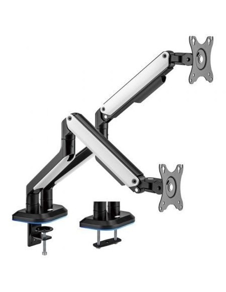 Soporte Gaming para 2 Monitores Aisens DT32TSR-297/ hasta 9kg/ con Iluminación RGB