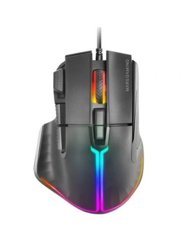 Ratón Gaming Mars Gaming MM-XT/ Hasta 12800DPI/ Negro