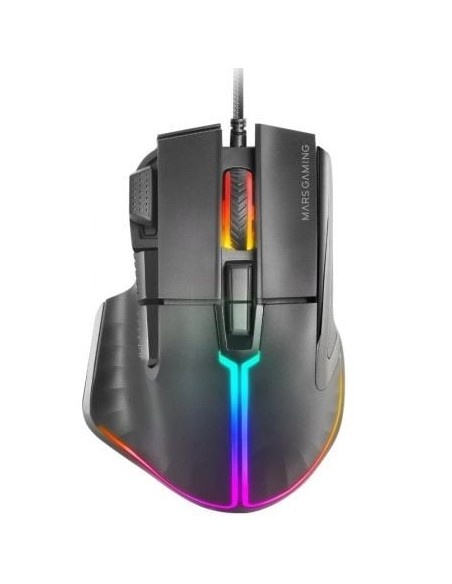 Ratón Gaming Mars Gaming MM-XT/ Hasta 12800DPI/ Negro