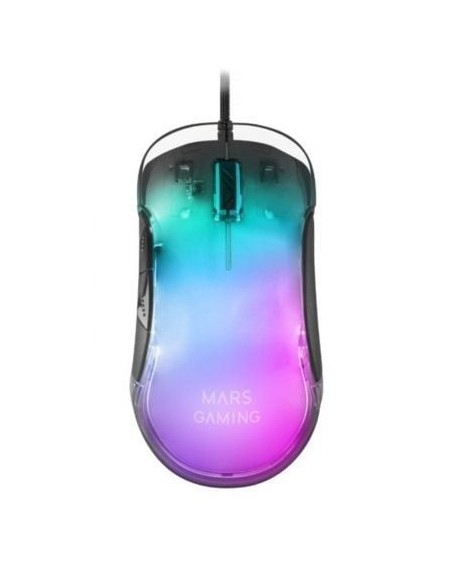 Ratón Gaming Mars Gaming MMGLOW/ Hasta 12800DPI/ Negro