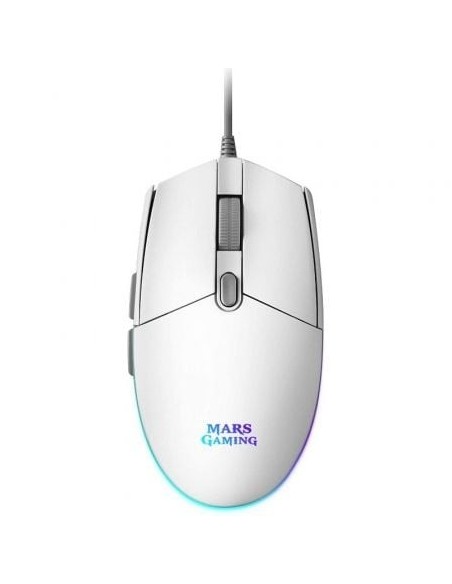 Ratón Gaming Mars Gaming MMGW/ Hasta 3200 DPI/ Blanco