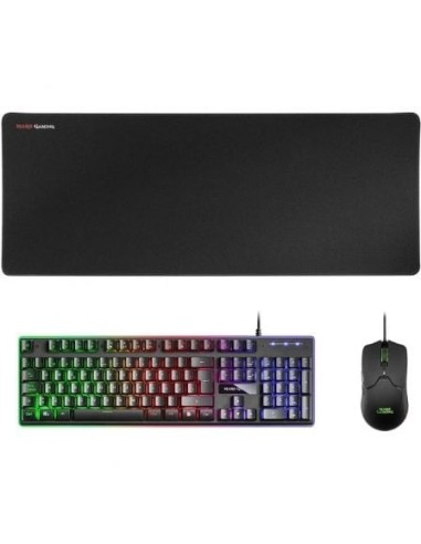 Pack Gaming Mars Gaming MCPX/ Teclado H-MECH  + Ratón Óptico + Alfombrilla/ Negro