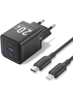 Cargador de Pared GaN Vention TZ-FEPB0-EU-02/ 1xUSB Tipo-C + Cable Lightning/ 20W