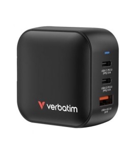 Cargador de Pared Universal GaN Verbatim Mini GaN Wall Charger/ 2xUSB Tipo-C/ 1xUSB/ 70W