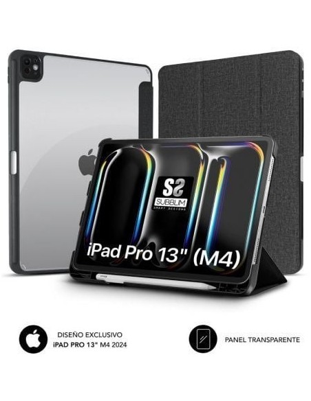 Funda Subblim Clear Shock Case para iPad Pro 12.9' 2024 M4/ Negra