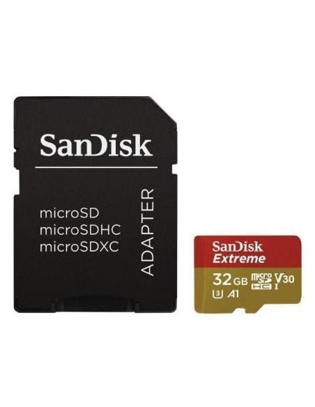 Tarjeta de Memoria SanDisk Extreme 32GB microSD HC UHS-I con Adaptador/ Clase 10/ 100MBs