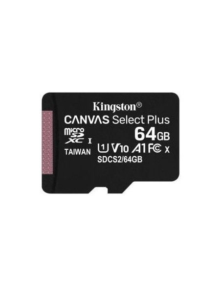 Tarjeta de Memoria Kingston CANVAS Select Plus 64GB microSD XC/ Clase 10/ 100MBs