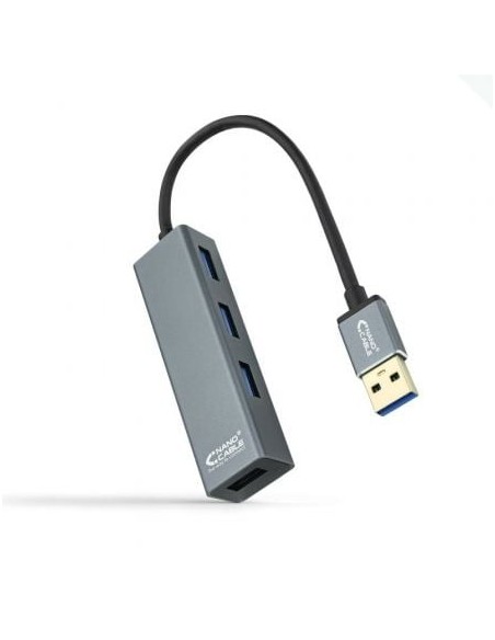 Hub USB 3.0 Nanocable 10.16.4402/ 4xUSB/ Gris