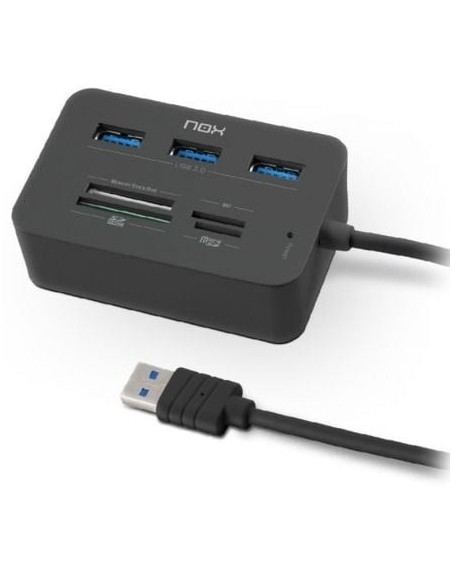 Hub USB 3.0 Nox Reader One/ 3xUSB/ 1x Lector de Tarjetas
