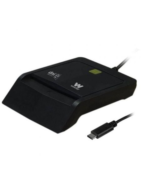 Lector de DNI y Tarjetas Woxter PE26-200/ Negro/ USB 2.0