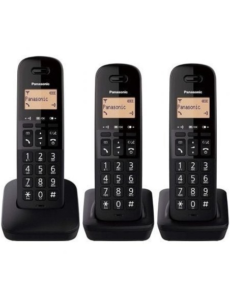 Teléfono Inalámbrico Panasonic KX-TGB613SPB/ Pack TRIO/ Negro