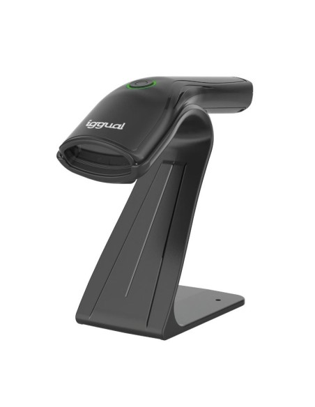 iggual Lector código barras 1D USB botón soporte