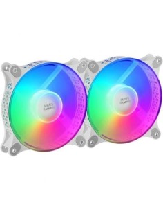 Pack 2 Ventiladores Mars Gaming MFDUOW/ 12cm/ FRGB/ Blancos