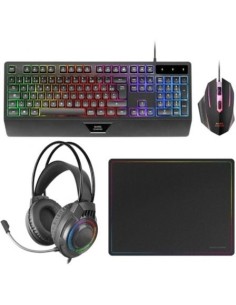 Pack Gaming Mars Gaming MCP124PROES/ Teclado + Ratón Óptico + Auriculares + Alfombrilla