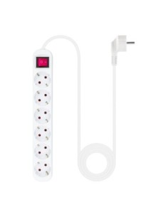 Nanocable Regleta 6 tomas con interruptor Blanca