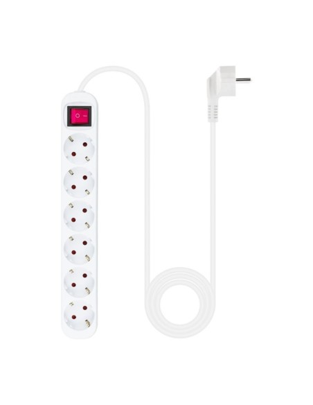 Nanocable Regleta 6 tomas con interruptor Blanca