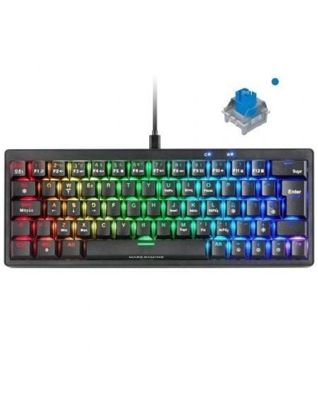 Teclado Gaming Mecánico Mars Gaming MKMINIPRO/ Switch Azul/ Negro