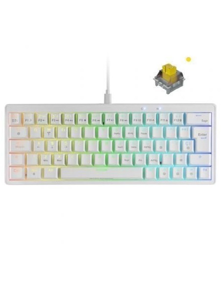 Teclado Gaming Mecánico Mars Gaming MKMINIPRO/ Switch Amarillo/ Blanco