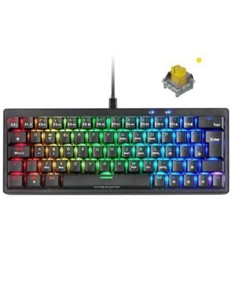 Teclado Gaming Mecánico Mars Gaming MKMINIPRO/ Switch Amarillo