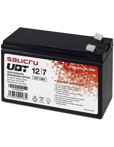 Batería Salicru UBT 12/7 V2 compatible con SAI Salicru según especificaciones