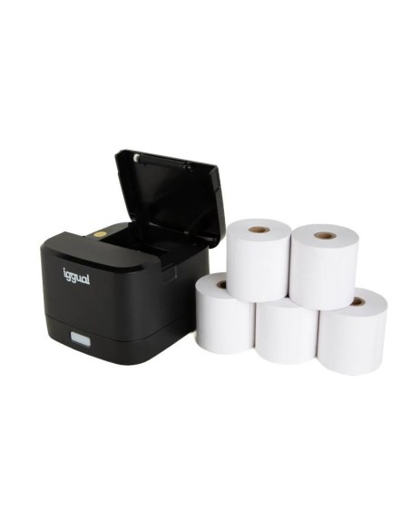 iggual Kit impresora térmica TP EASY 58 + 5 rollos