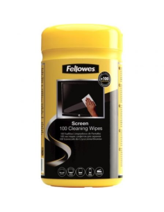 Dispensador de 100 Toallitas Fellowes 9183101 para Limpieza de Pantallas/ Pack de 6 Unidades