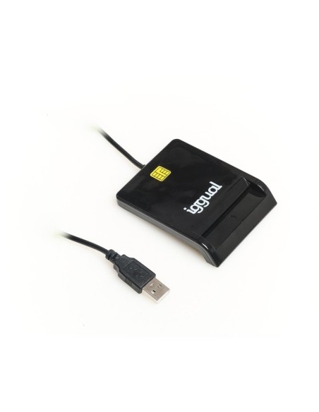 iggual Lector DNI SIP tarjetas ID USB 2.0 negro
