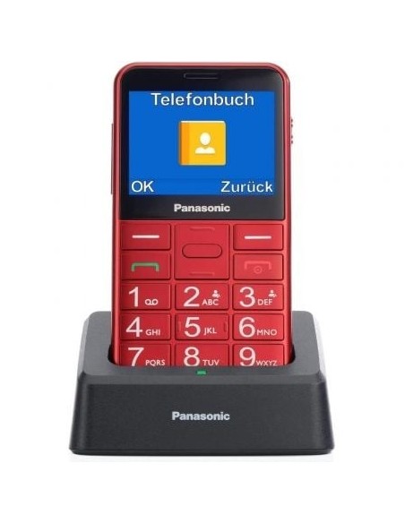 Teléfono Móvil Panasonic KX-TU155EXRN para Personas Mayores/ Rojo