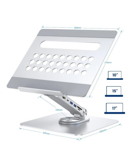 EWENT Soporte Giro 360 y DockingStation 7 en 1