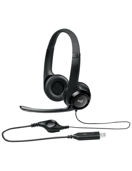 Logitech Auricular+Mic H390 USB Negro