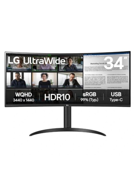 LG 34WR50QK-B monitor 34" WQHD 2xHDMI DP curvo