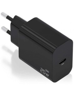 Cargador de Pared GaN Aisens A110-0939/ 1xUSB Tipo-C/ 20W/ Negro