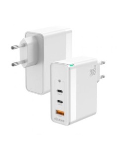 Cargador de Pared GaN Aisens ASCH-100W3P008-W/ 2xUSB Tipo-C/ 1x USB/ 100W