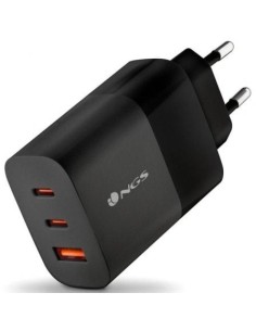 Cargador de Pared GaN NGS Bud 65W/ 2xUSB Tipo-C/ 1xUSB/ 65W