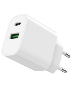 Cargador de Pared SPC Fast Charger 4341B/ 1xUSB Tipo-C/ 1xUSB/ 20W/ Blanco
