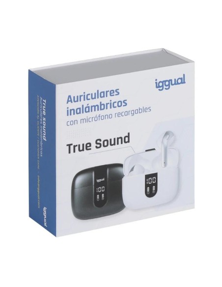 iggual Auriculares inalámbricos TWS Bluetooth negr