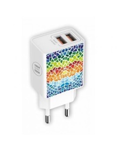 Cargador de Pared Tech One Tech Gaudi/ 2xUSB/ 12W/ Blanco