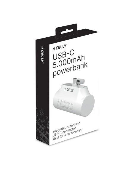 Celly Powerbank Compacta Usb-C 5000 mAh Blanca