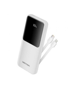 Powerbank 10000mAh Vention FHOW0/ 22.5W/ Blanca/ Incluye Cable USB TIpo-C y Lightning