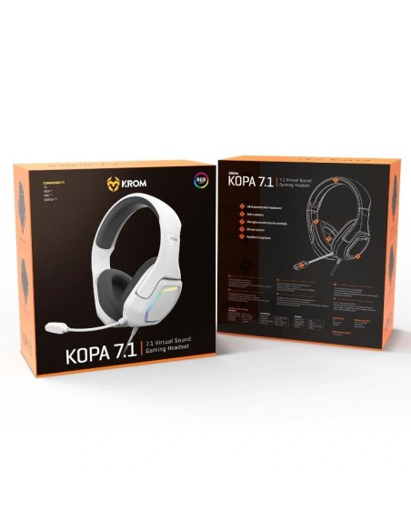 KROM KOPA AURICULARES GAMING 7'1 VIRTUAL BLANC