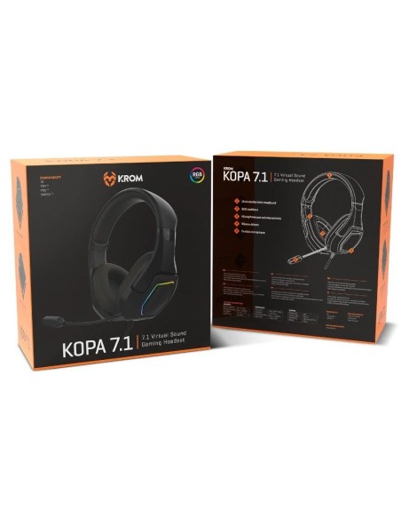 KROM KOPA AURICULARES GAMING 7'1 VIRTUAL NEGRO