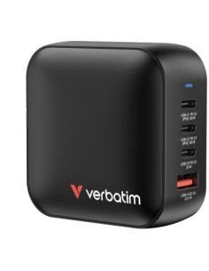 Cargador de Pared Universal GaN Verbatim Mini GaN Wall Charger/ 3xUSB Tipo-C/ 1xUSB/ 100W