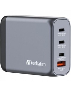 Cargador de Pared Universal GaN Verbatim GNC-100/ 3xUSB Tipo-C/ 1xUSB/ 100W